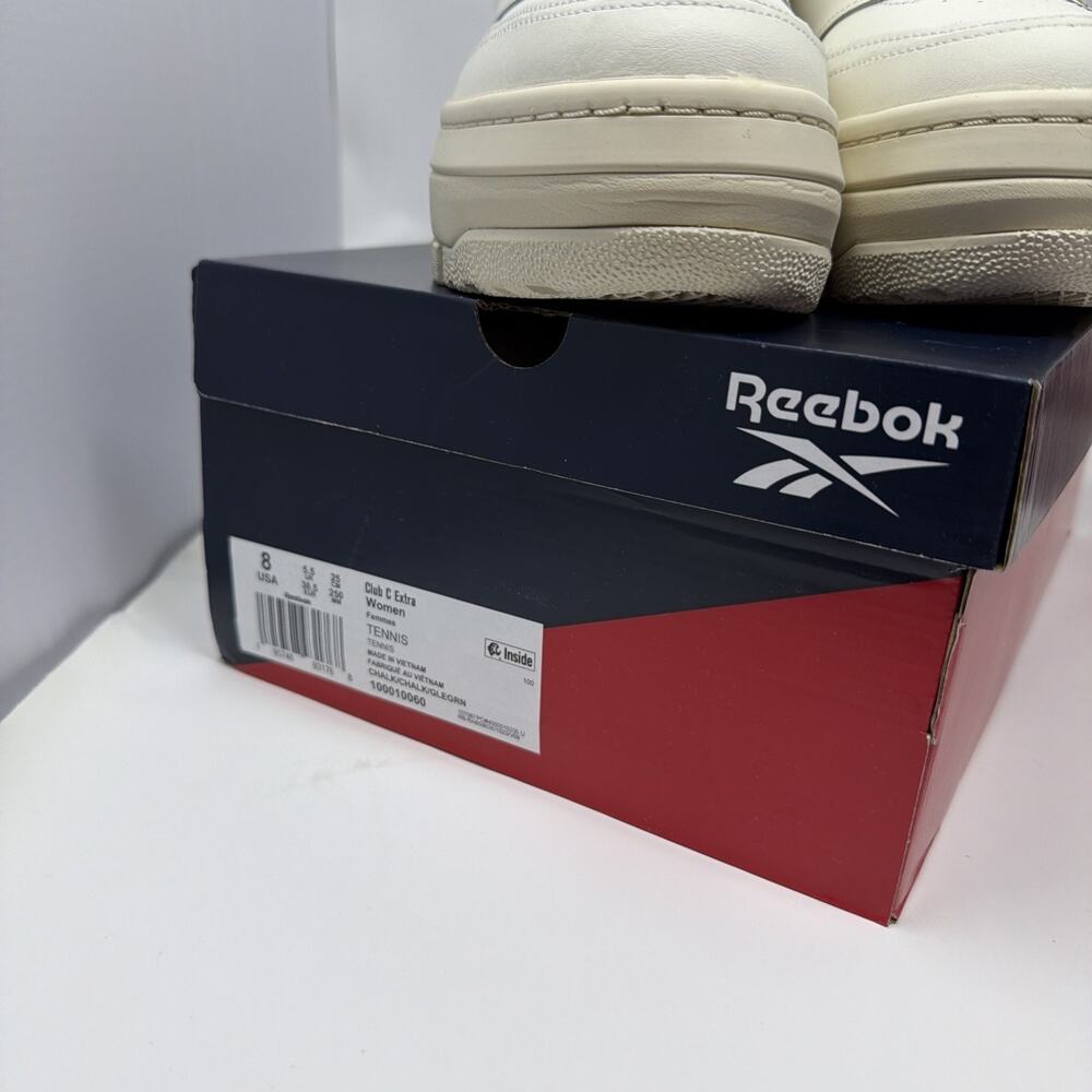 Reebok Club C Extra Platform Women’s Sneakers - Chalk/White Glen Green, Size 8 - Picture 8 of 8